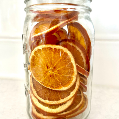 jar of dehydrated oranges