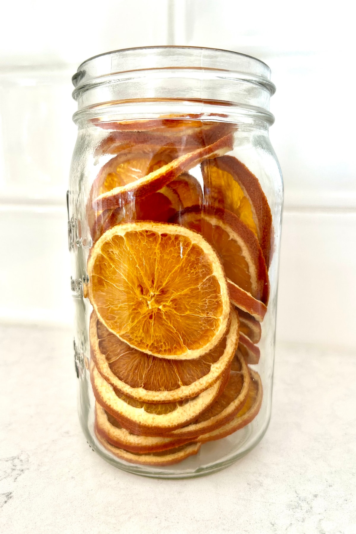 jar of dehydrated oranges