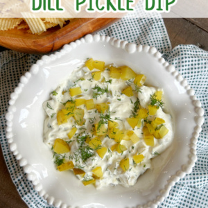 pinterest image for dill pickle dip