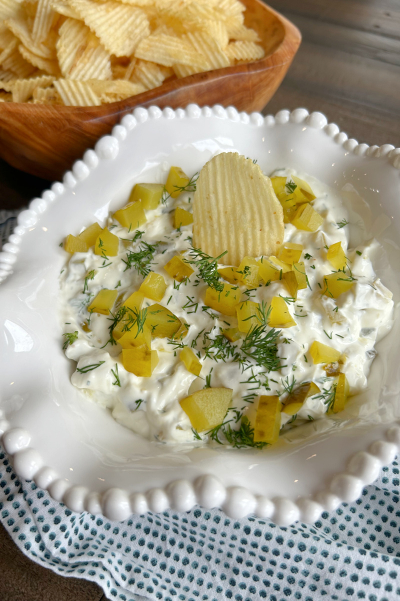 bowl of dill pickle dip