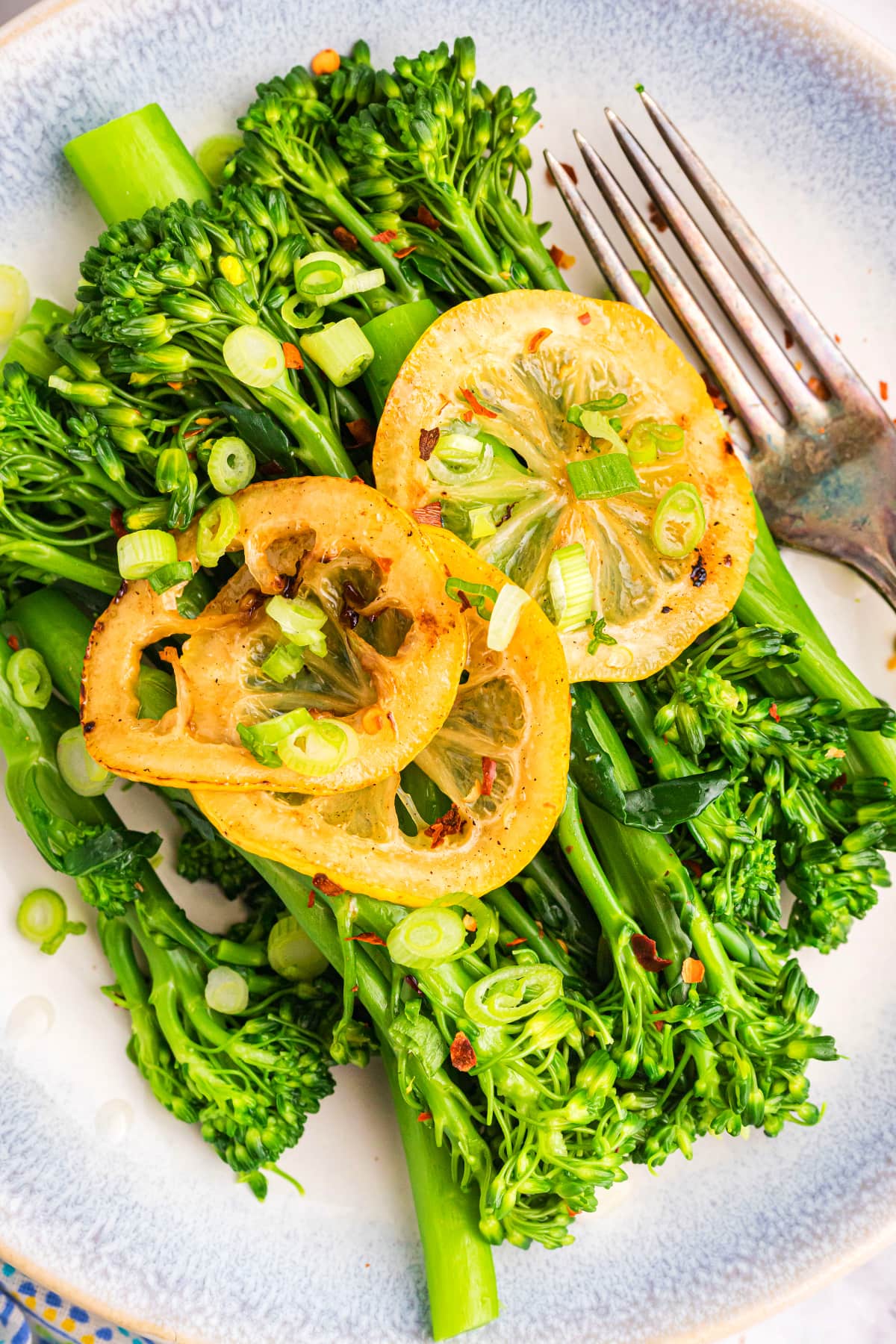 close up lemon broccolini