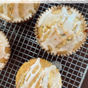 pinterest pin for lemon poppy seed muffins