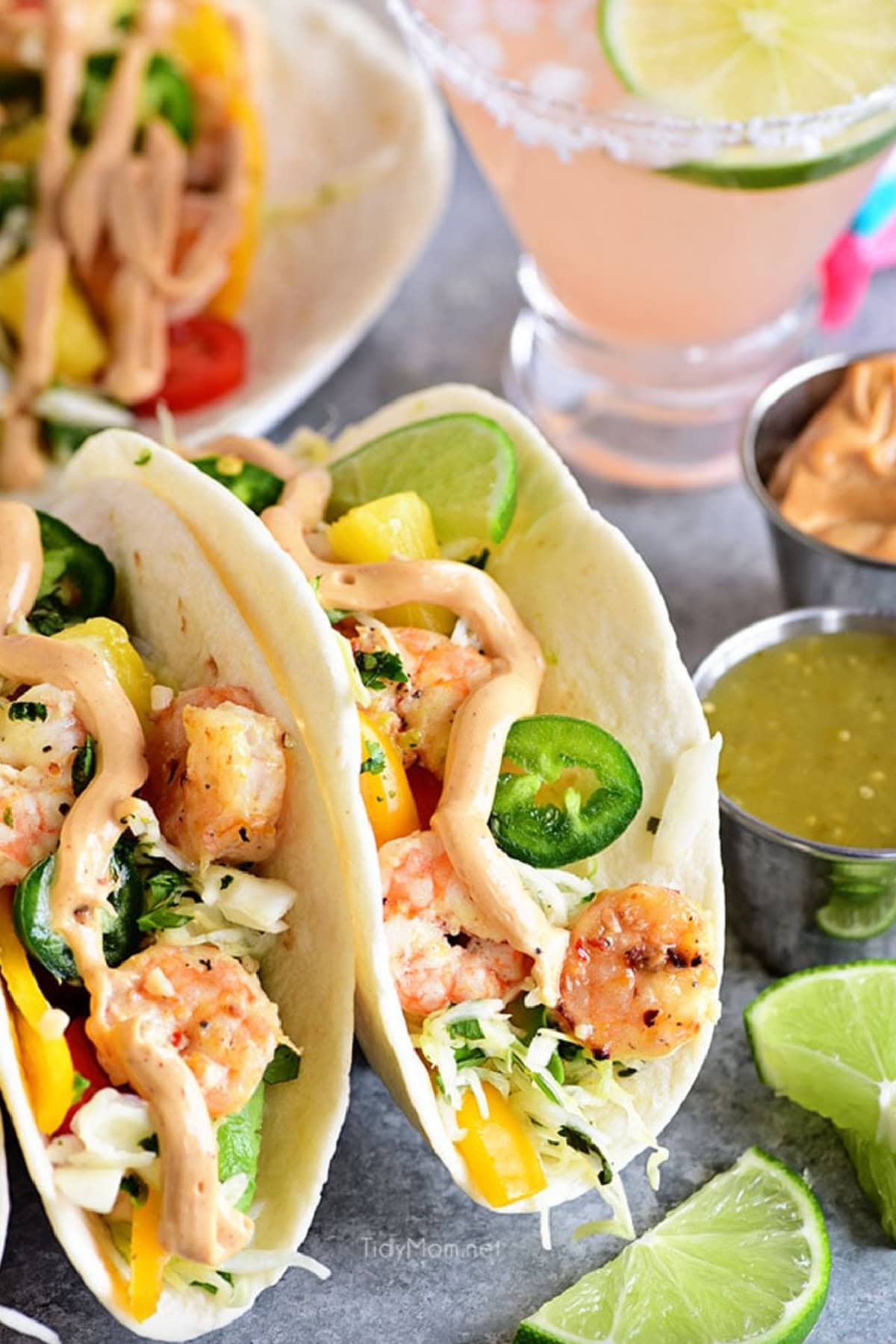 two baja shrimp tacos