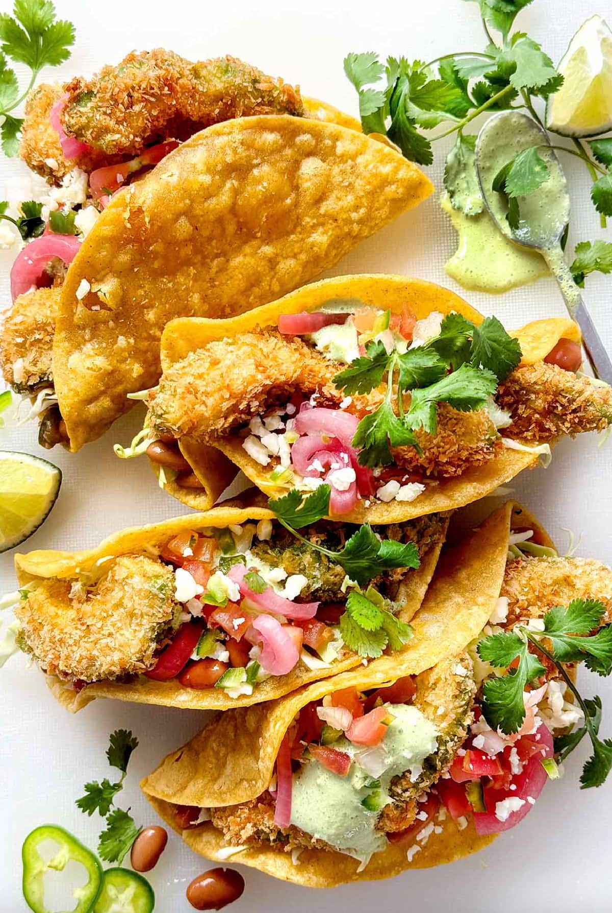 fried avocado tacos