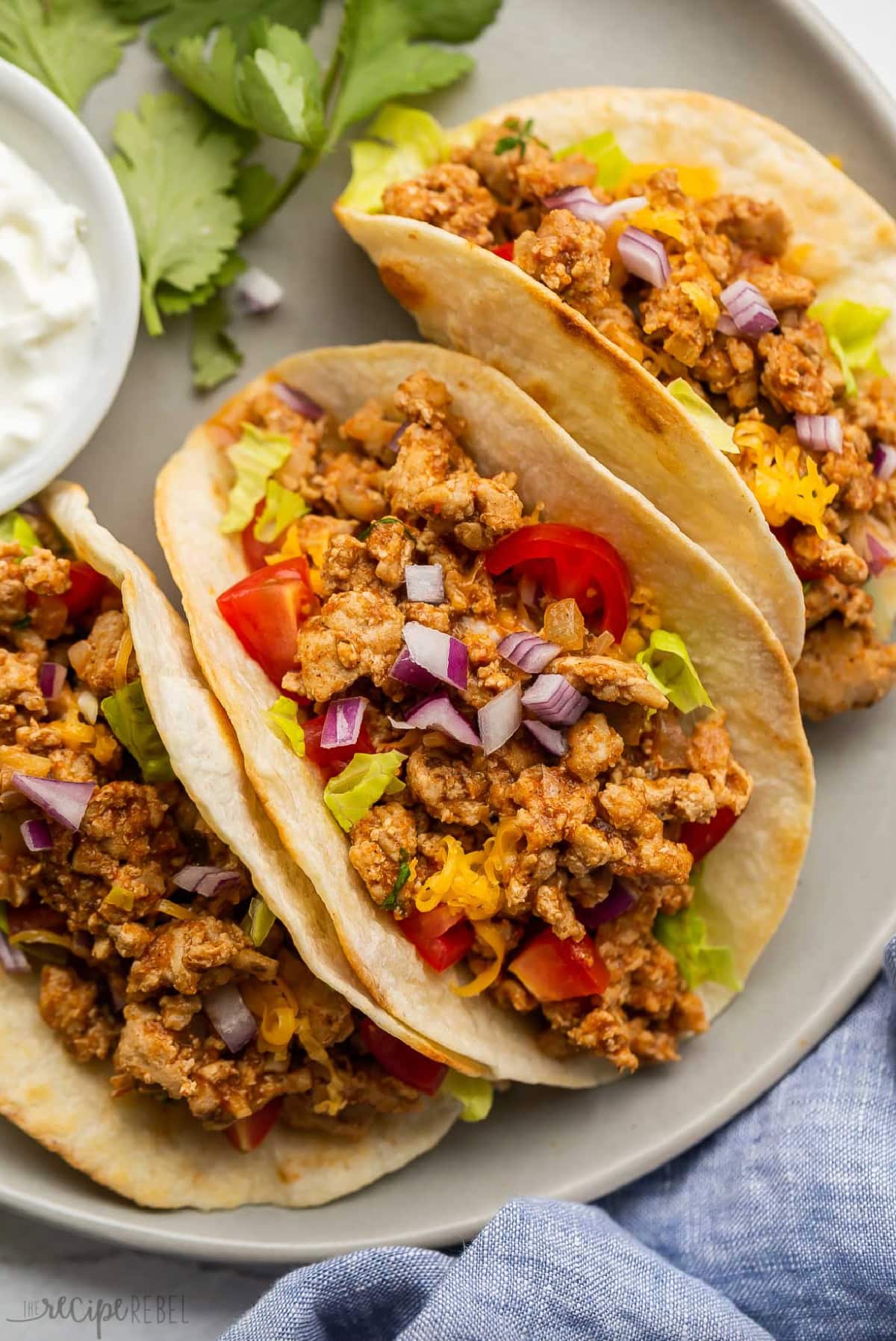 ground turkey tacos on plate