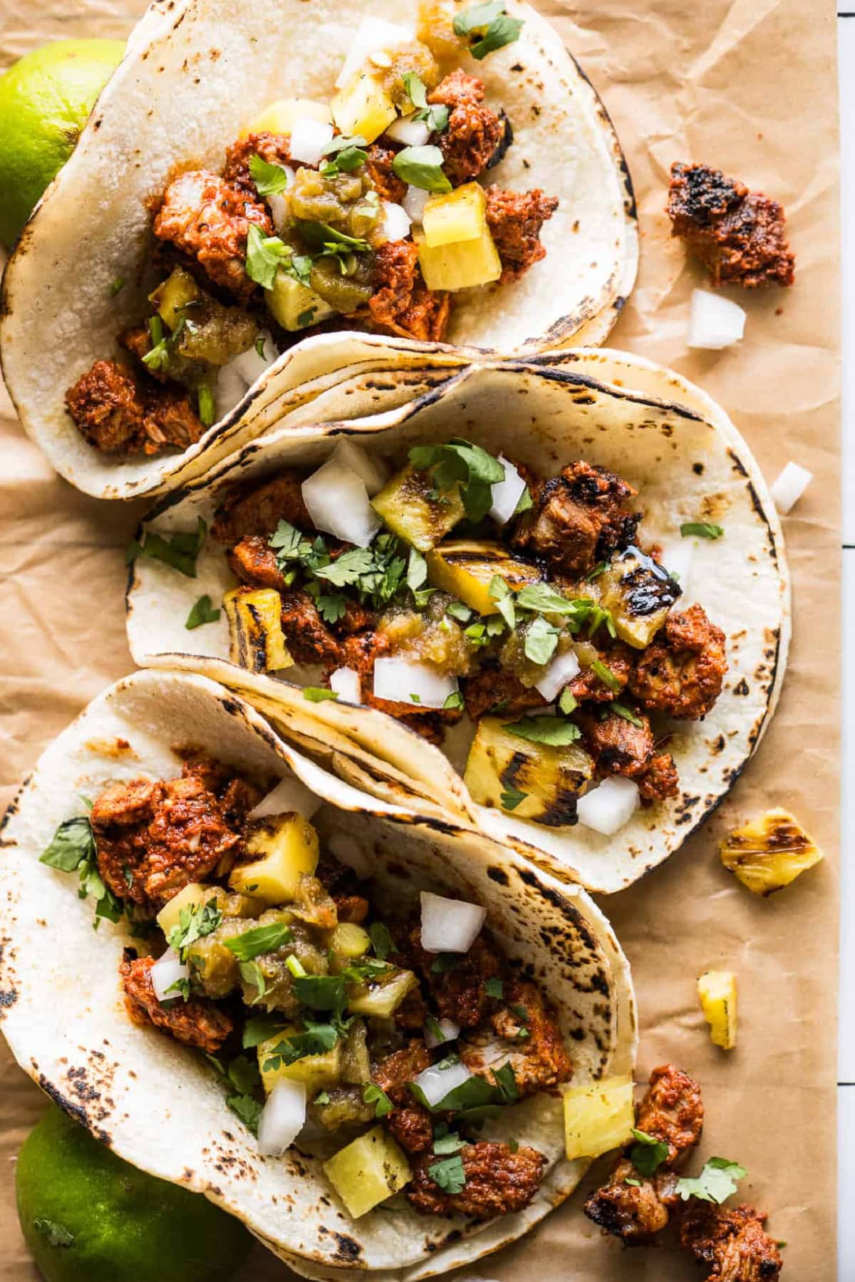 three tacos al pastor