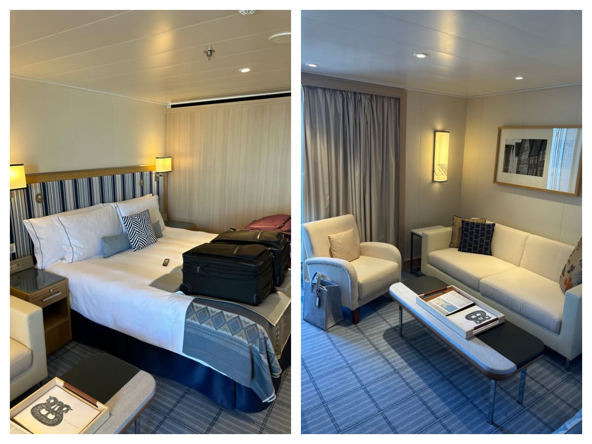 Viking Cruise: Barcelona to Bergen- the Trade Routes of the Middle Ages - a review with lots of photographs on RecipeGirl.com two photos showing room on viking cruise ship