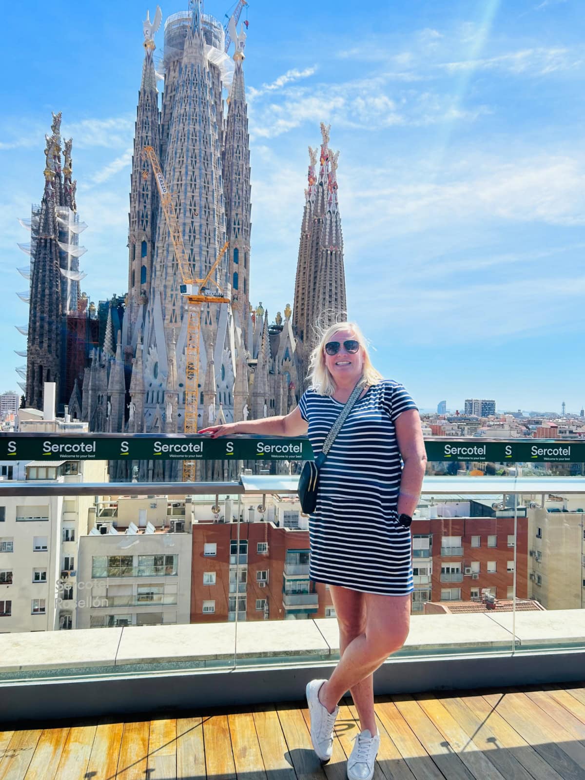 Viking Cruise: Barcelona to Bergen- the Trade Routes of the Middle Ages - a review with lots of photographs on RecipeGirl.com recipegirl standing in front of la sagrada