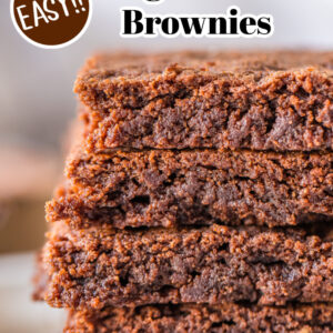 pinterest image for 3 ingredient brownies