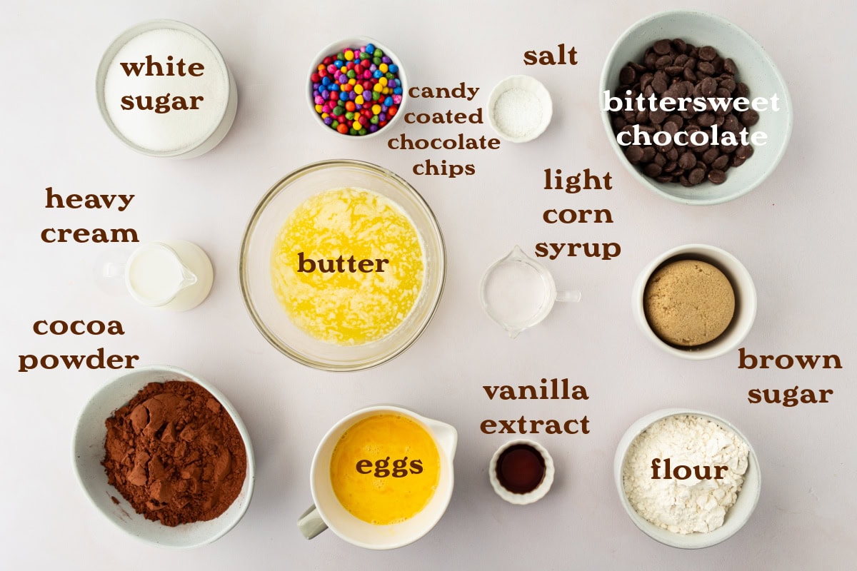ingredients displayed for making cosmic brownies