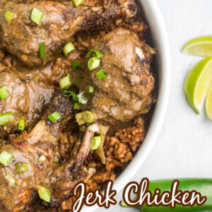 pinterest image for jerk chicken drumsticks
