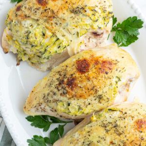 pinterest image for stuffed chicken breast