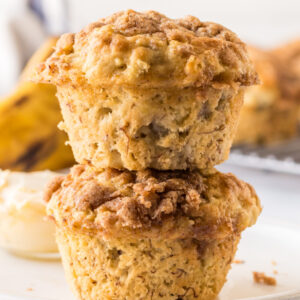 pinterest image for gluten free banana muffins