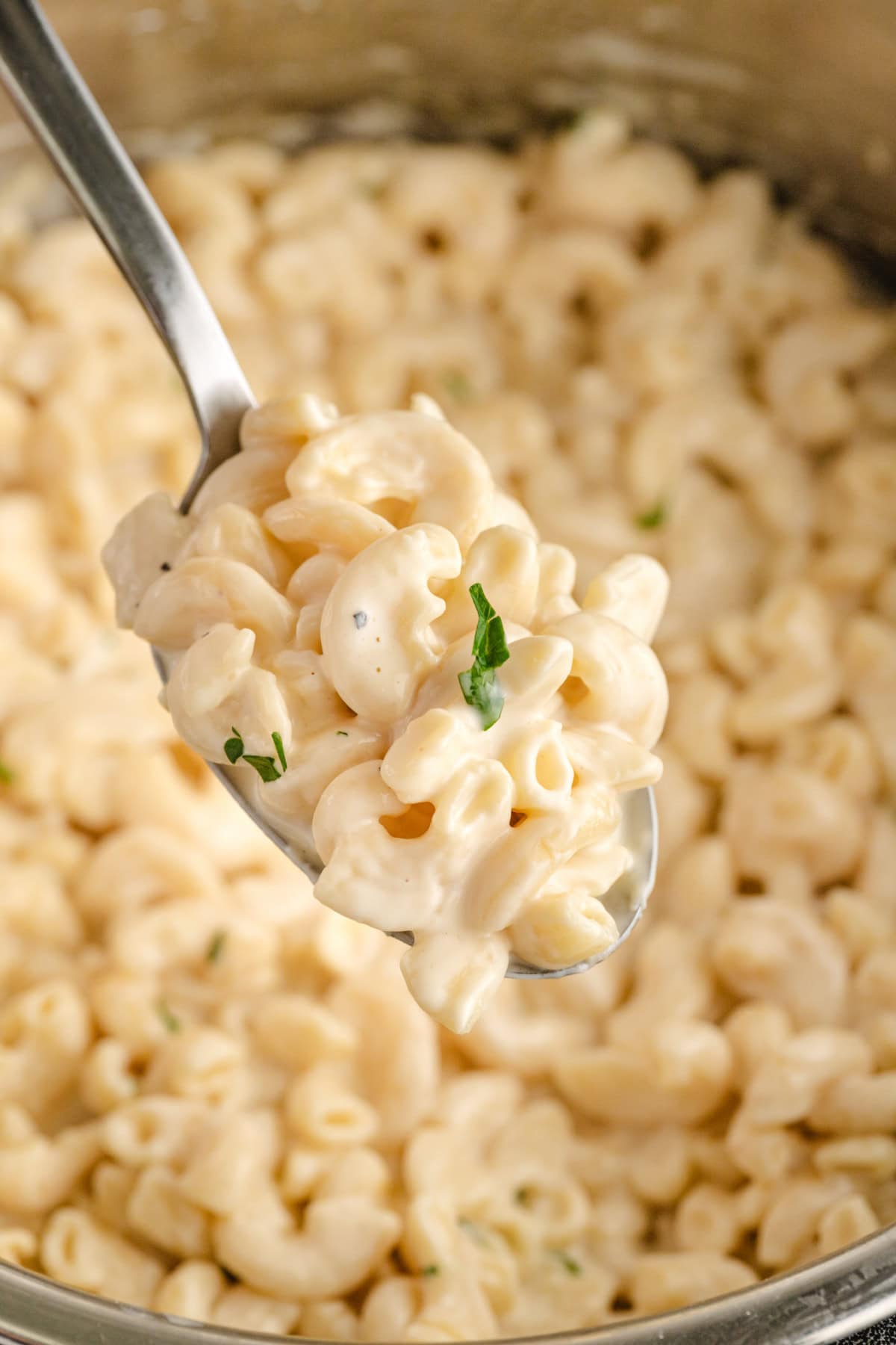 spoonful of instant pot macaroni and cheese