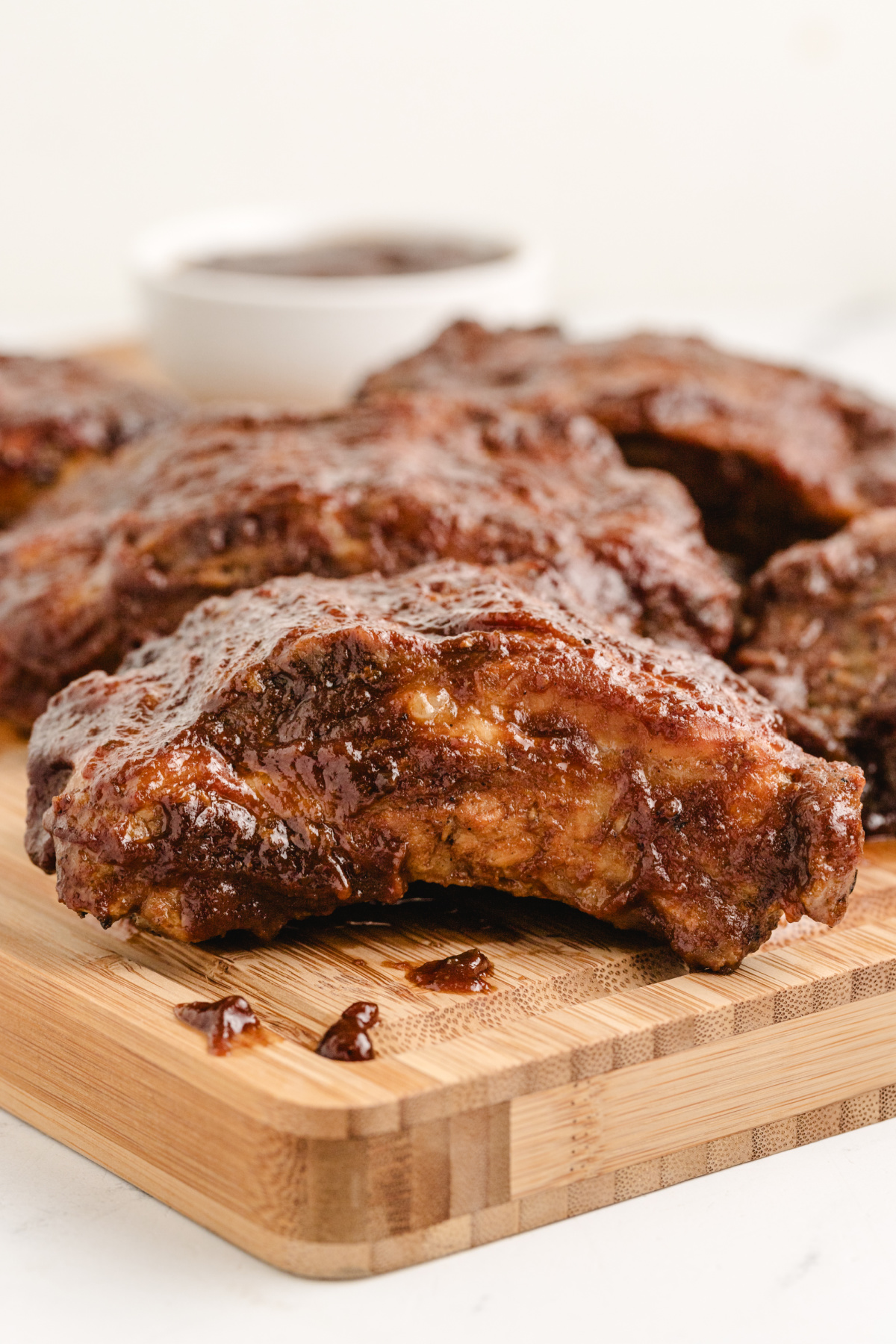 Slow Cooker Baby Back Ribs recipe from RecipeGirl.com : crockpot ribs : crock pot ribs : slow cooked pork ribs slow cooker baby back ribs on a board