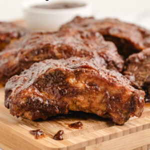 pinterest image for slow cooker baby back ribs
