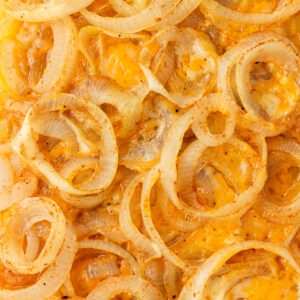 tennessee onions in pan out of the oven