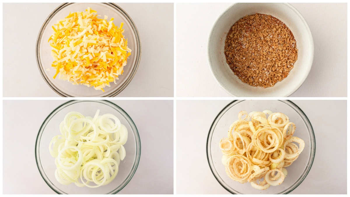 Tennessee Onions recipe from RecipeGirl.com four photos showing how to make tennessee onions