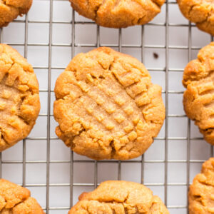 3 Ingredient PB Cookies on a cooling rack