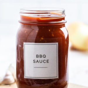 jar of homemade barbecue sauce
