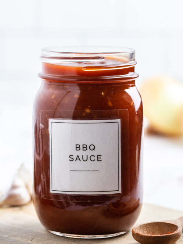 jar of homemade barbecue sauce