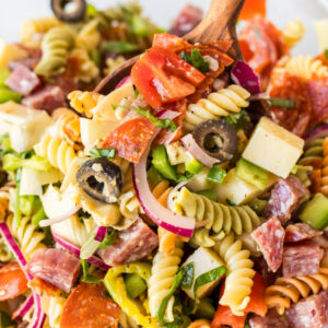 pinterest image for antipasto pasta salad