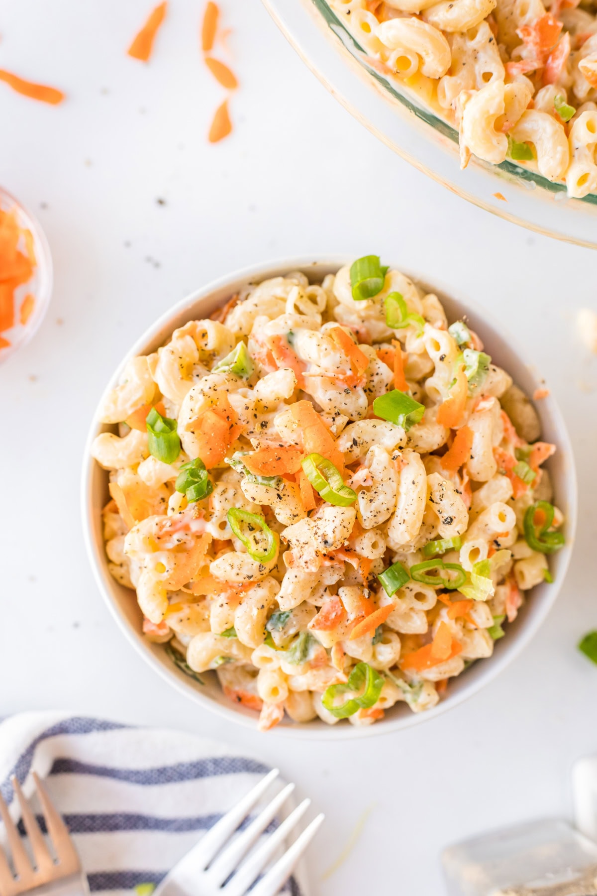 hawaiian macaroni salad in serving size bowl