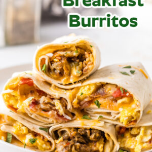 pinterest image for breakfast burritos