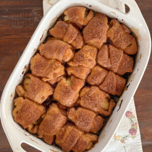 crescent apple dumplings in baking dish