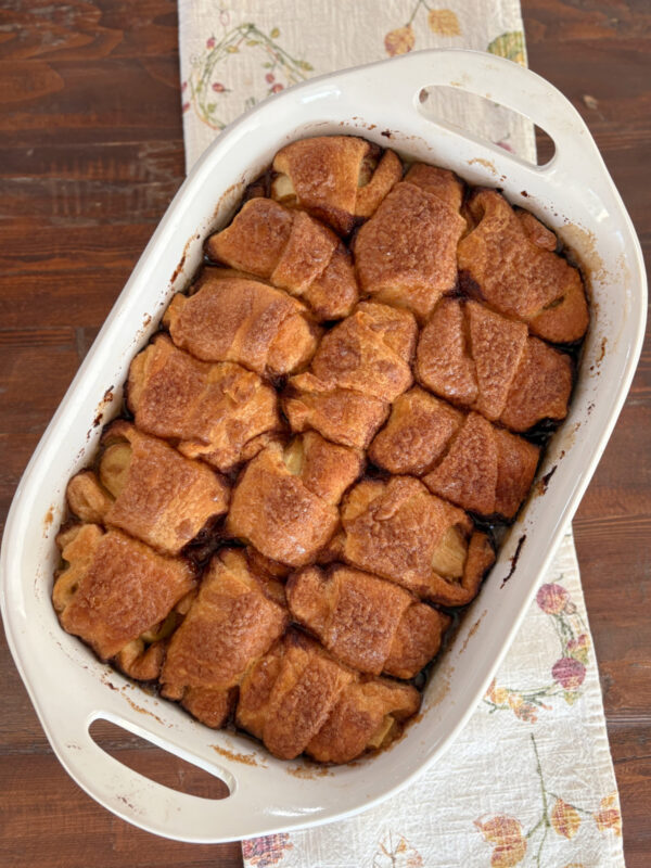 crescent apple dumplings in baking dish