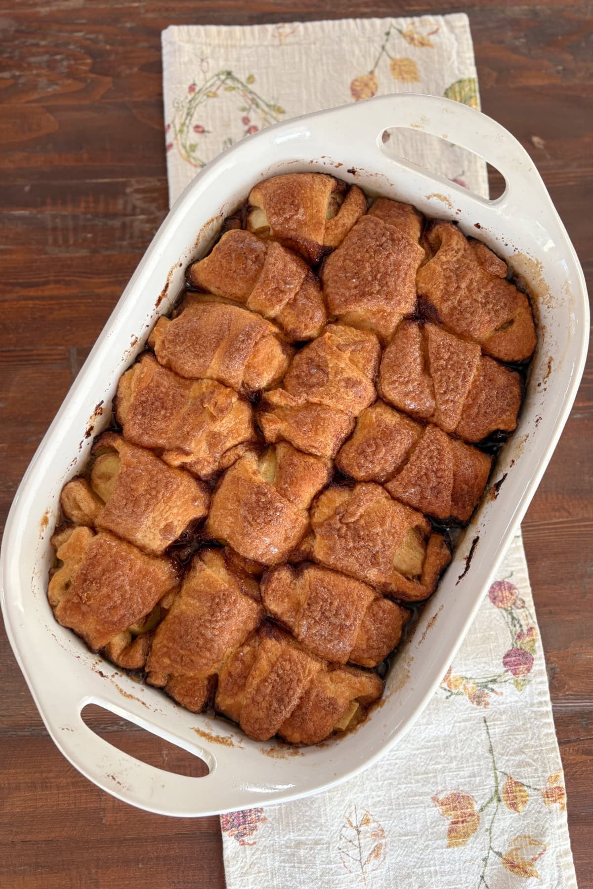 crescent apple dumplings in baking dish