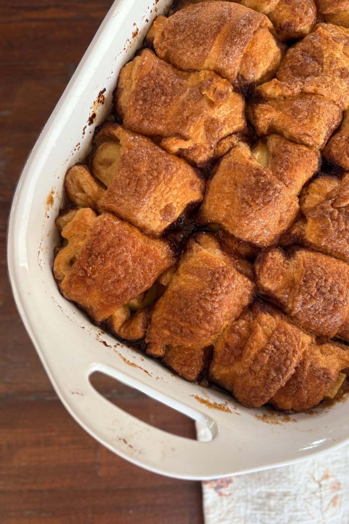 crescent apple dumplings in baking dish