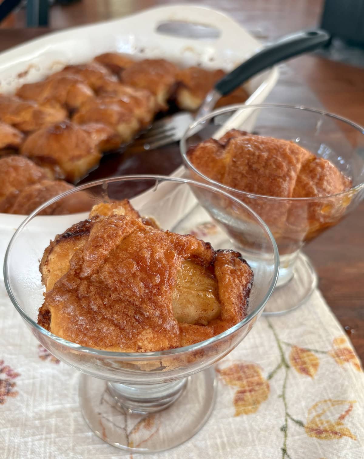 servings of crescent apple dumplings in dishes
