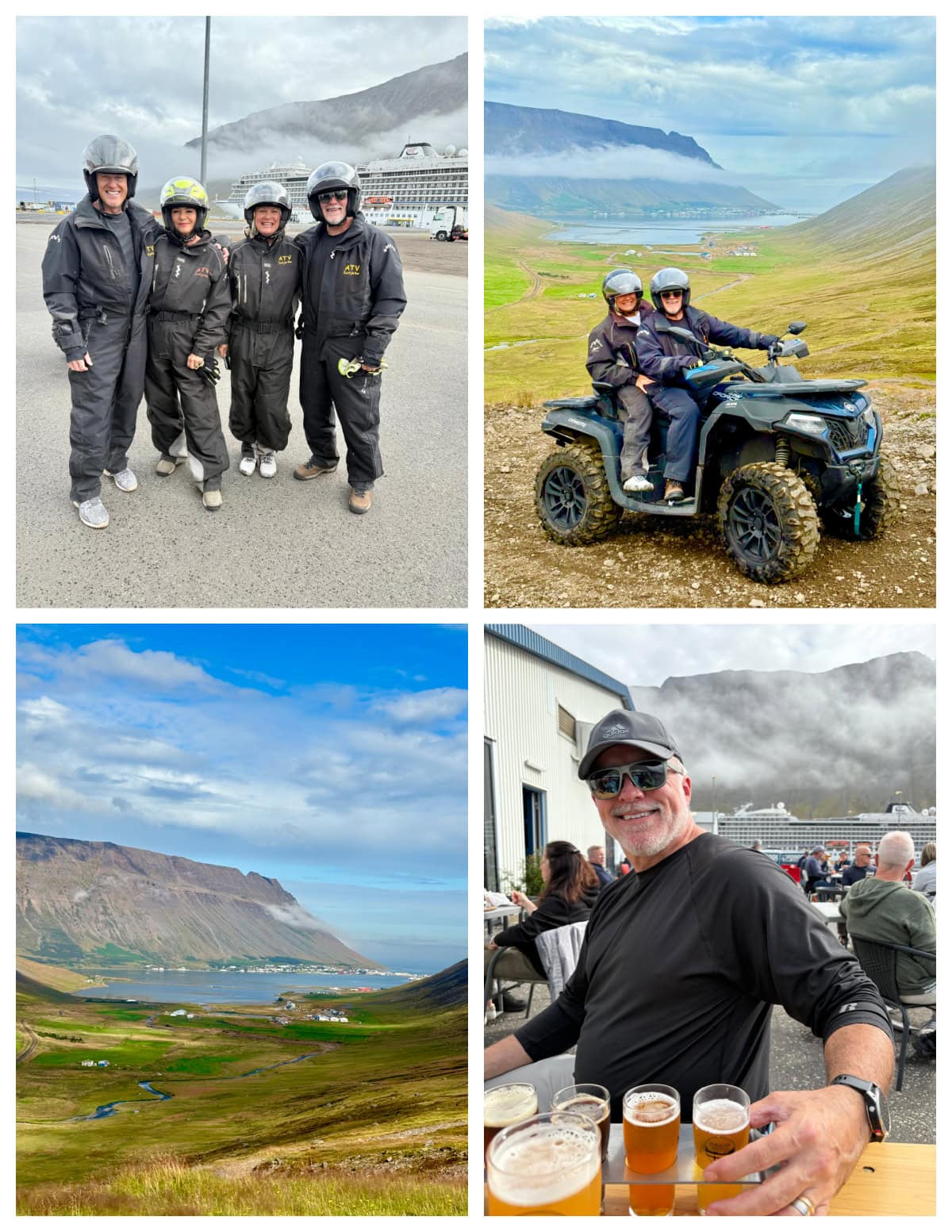 collage pics of atv tour in iceland