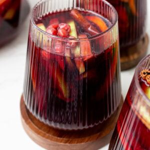 glass of fall sangria