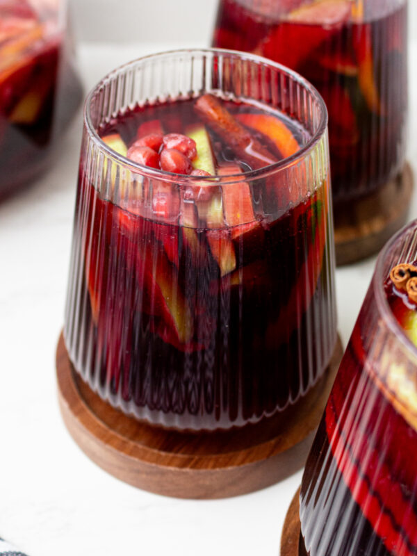 glass of fall sangria