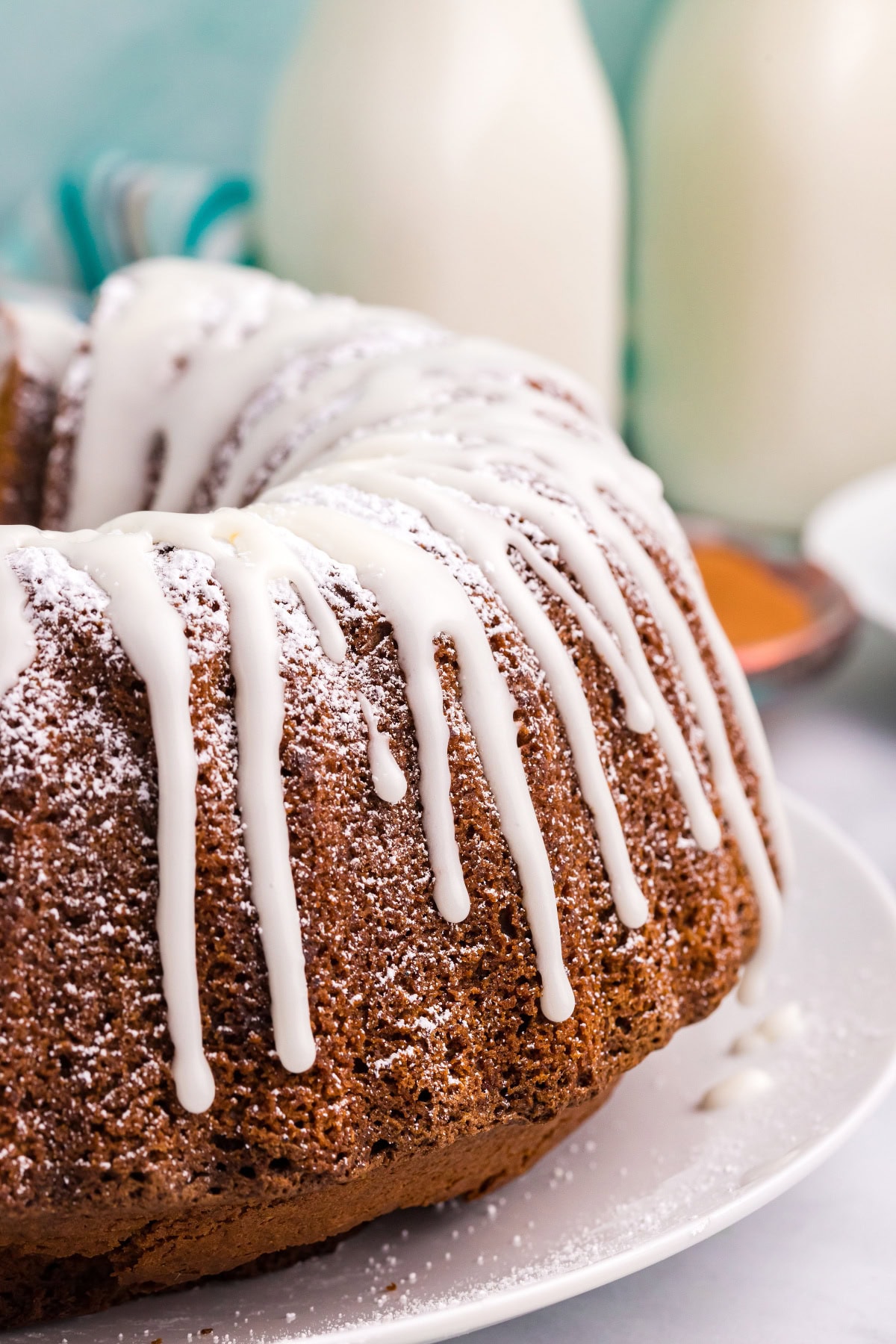 Delicious, moist, and spiced to perfection — this Pumpkin Pound Cake is the fall dessert everyone will be asking for again and again. Recipe from RecipeGirl.com. pumpkin pound cake with icing drizzle