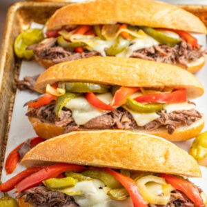pinterest image for slow cooker italian beef sandwiches
