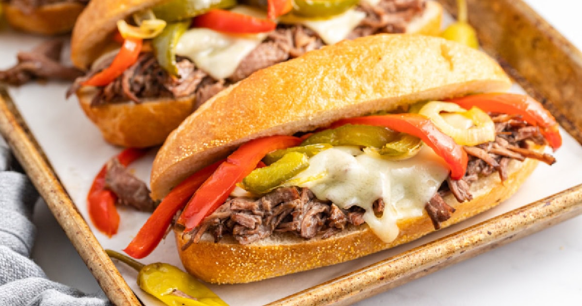 Slow Cooker Italian Beef Sandwiches