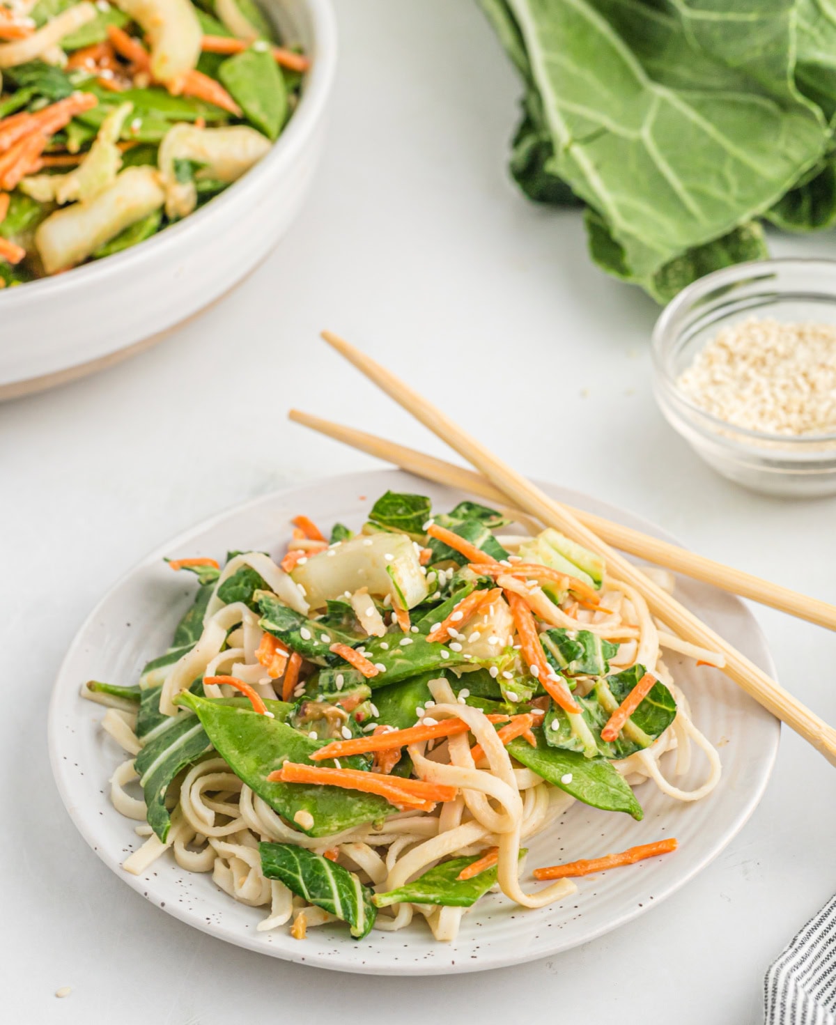 If you love a little heat, these Spicy Peanut Noodles will be your new obsession. A creamy, nutty sauce coats noodles and crunchy veggies — fast, flavorful, and perfect for busy weeknights! plate of spicy peanut noodles
