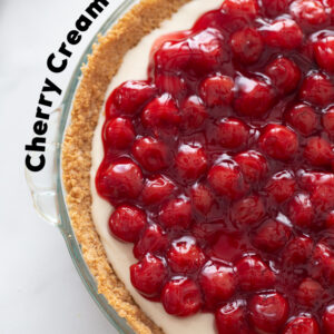 pinterest image for cherry cream cheese pie