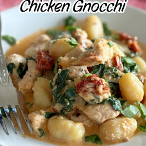 pinterest image for marry me chicken gnocchi