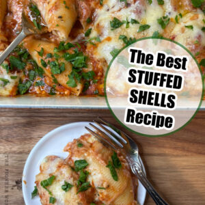 pinterest image for stuffed shells