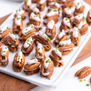 cheesy pecan appetizers on a platter
