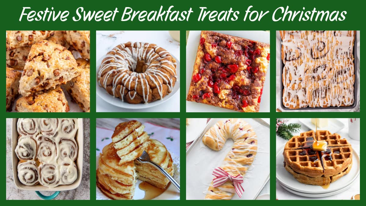 Festive Sweet Breakfast Treats for Christmas collage