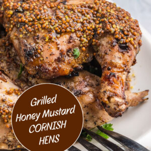 pinterest pin for grilled cornish game hens