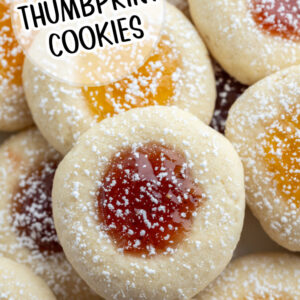 pinterest pin for jam thumbprint cookies