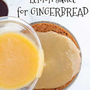 pinterest pin for lemon sauce for gingerbread