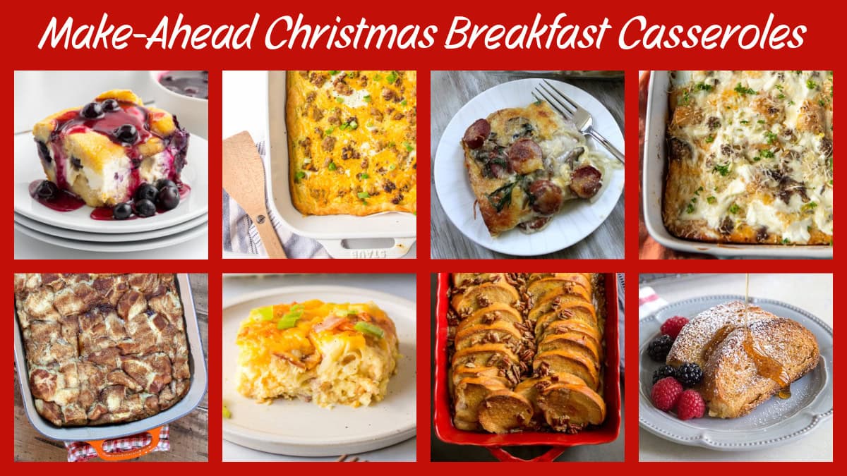 collage make ahead christmas breakfast casseroles
