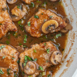 half a skillet of veal marsala